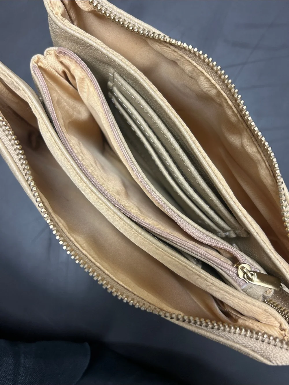 Beige Faux Leather Wristlet Clutch - Neutral Everyday Purse